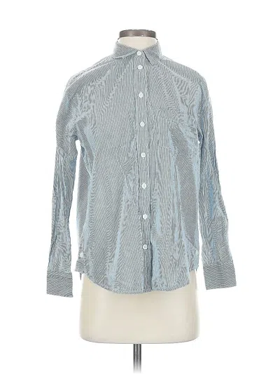 Pre-owned Madewell Long Sleeve Button Down Shirt In Blue