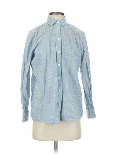 Pre-owned Madewell Long Sleeve Button Down Shirt In Blue