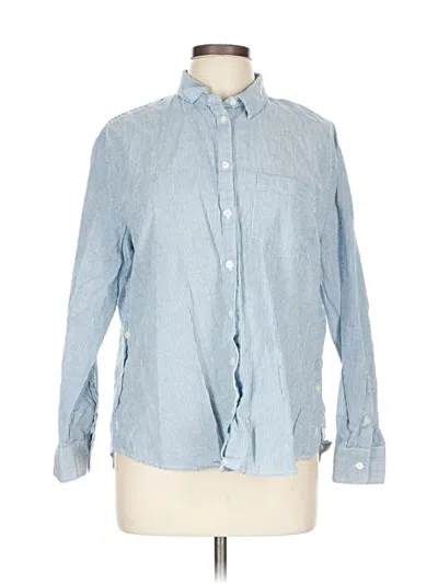 Pre-owned Madewell Long Sleeve Button Down Shirt In Blue