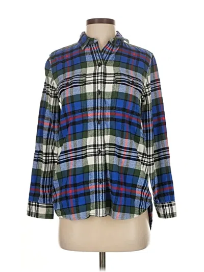 Pre-owned Madewell Long Sleeve Button Down Shirt In Blue
