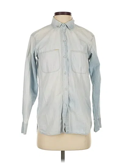 Pre-owned Madewell Long Sleeve Button Down Shirt In Blue