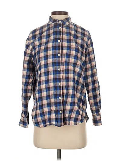 Pre-owned Madewell Long Sleeve Button Down Shirt In Blue