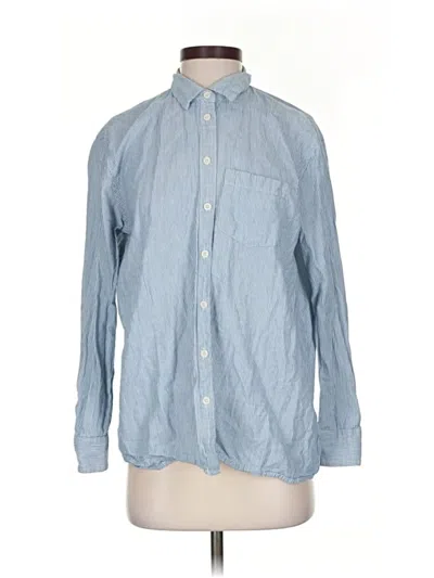 Pre-owned Madewell Long Sleeve Button Down Shirt In Blue