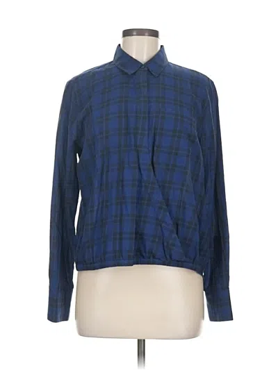 Pre-owned Madewell Long Sleeve Button Down Shirt In Blue
