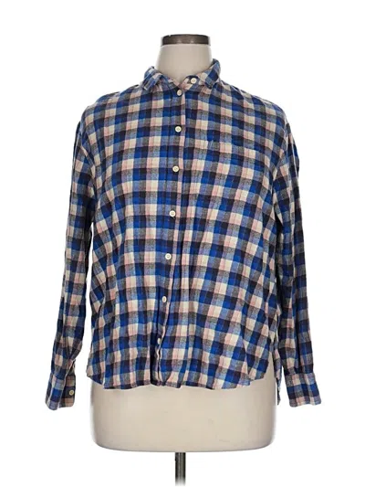 Pre-owned Madewell Long Sleeve Button Down Shirt In Blue