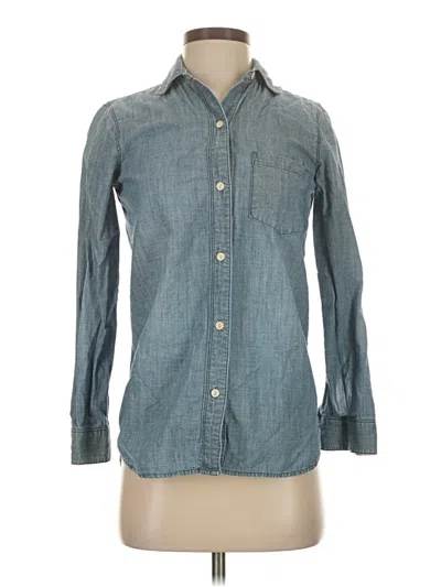 Pre-owned Madewell Long Sleeve Button Down Shirt In Blue