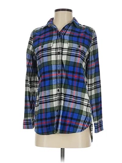 Pre-owned Madewell Long Sleeve Button Down Shirt In Blue