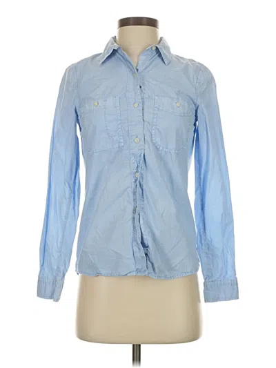 Pre-owned Madewell Long Sleeve Button Down Shirt In Blue