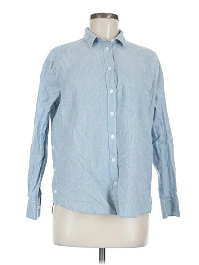 Pre-owned Madewell Long Sleeve Button Down Shirt In Blue