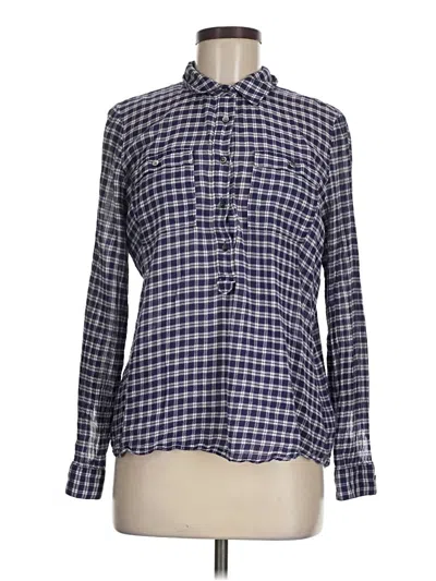 Pre-owned Madewell Long Sleeve Button Down Shirt In Blue