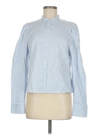 Pre-owned Madewell Long Sleeve Button Down Shirt In Blue