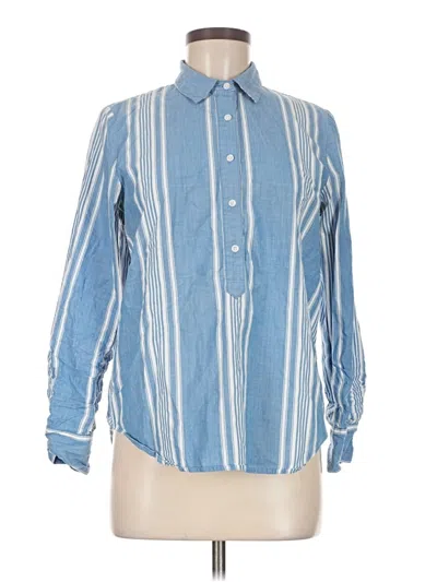 Pre-owned Madewell Long Sleeve Button Down Shirt In Blue