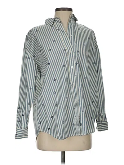 Pre-owned Madewell Long Sleeve Button Down Shirt In Blue