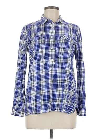 Pre-owned Madewell Long Sleeve Button Down Shirt In Blue