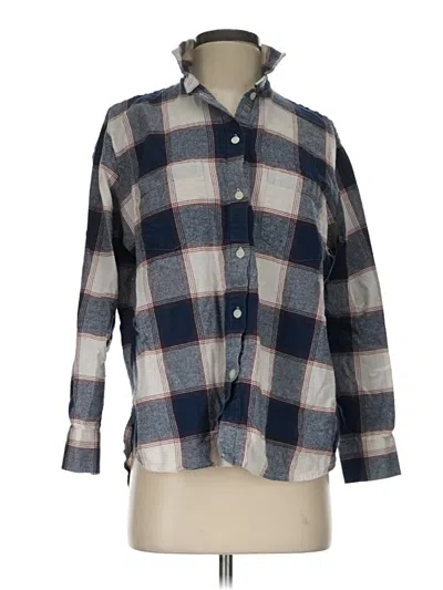 Pre-owned Madewell Long Sleeve Button Down Shirt In Blue