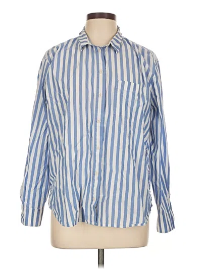 Pre-owned Madewell Long Sleeve Button Down Shirt In Blue