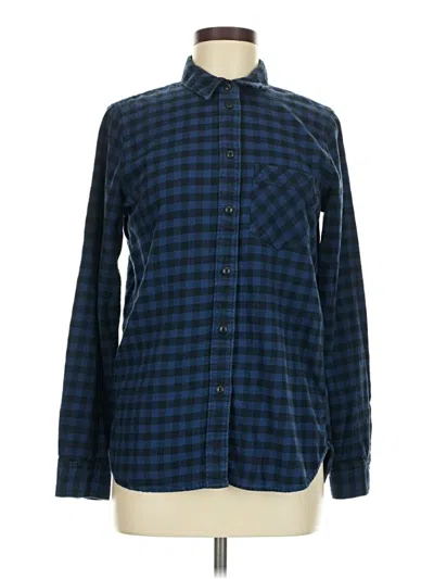 Pre-owned Madewell Long Sleeve Button Down Shirt In Blue