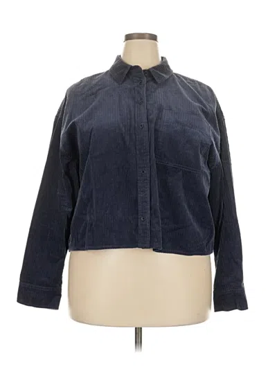 Pre-owned Madewell Long Sleeve Button Down Shirt In Blue