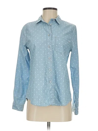 Pre-owned Madewell Long Sleeve Button Down Shirt In Blue