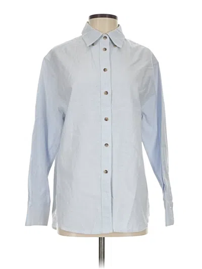 Pre-owned Madewell Long Sleeve Button Down Shirt In Blue
