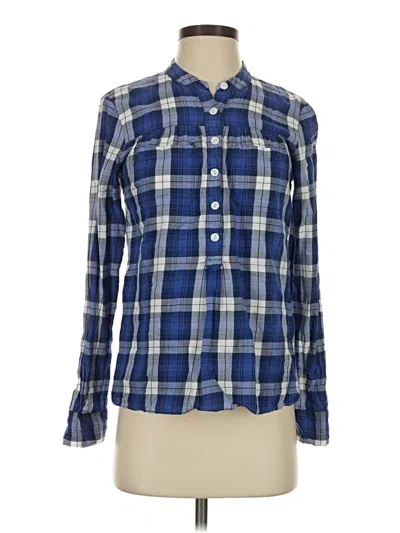 Pre-owned Madewell Long Sleeve Button Down Shirt In Blue