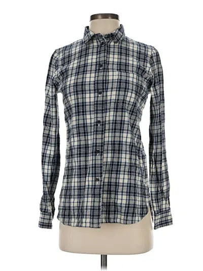 Pre-owned Madewell Long Sleeve Button Down Shirt In Blue