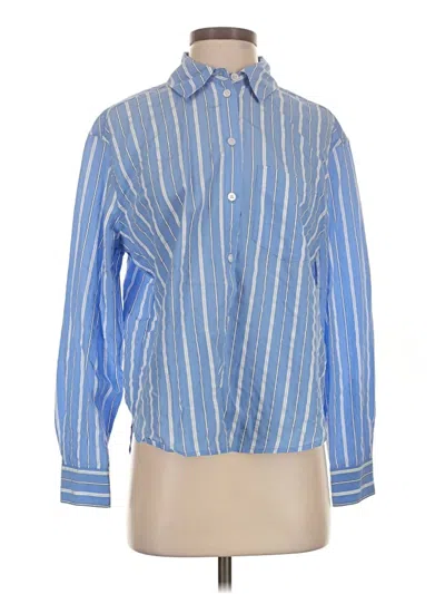Pre-owned Madewell Long Sleeve Button Down Shirt In Blue