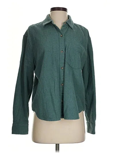 Pre-owned Madewell Long Sleeve Button Down Shirt In Blue