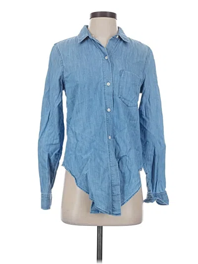 Pre-owned Madewell Long Sleeve Button Down Shirt In Blue