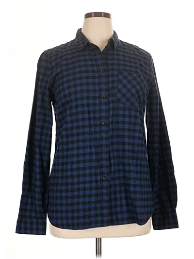 Pre-owned Madewell Long Sleeve Button Down Shirt In Blue