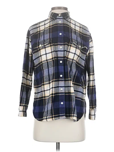 Pre-owned Madewell Long Sleeve Button Down Shirt In Blue