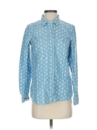 Pre-owned Madewell Long Sleeve Button Down Shirt In Blue