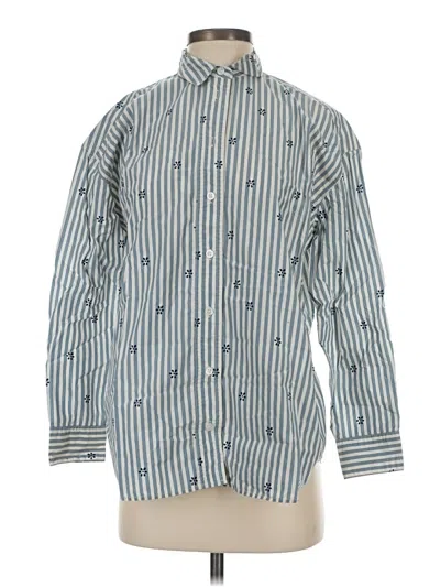 Pre-owned Madewell Long Sleeve Button Down Shirt In Blue