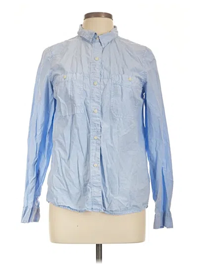 Pre-owned Madewell Long Sleeve Button Down Shirt In Blue