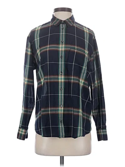 Pre-owned Madewell Long Sleeve Button Down Shirt In Blue