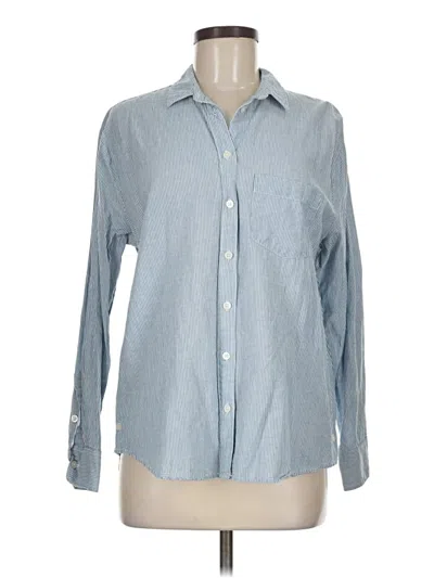 Pre-owned Madewell Long Sleeve Button Down Shirt In Blue
