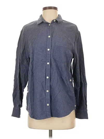 Pre-owned Madewell Long Sleeve Button Down Shirt In Blue
