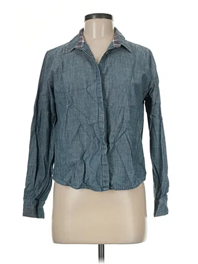 Pre-owned Madewell Long Sleeve Button Down Shirt In Blue