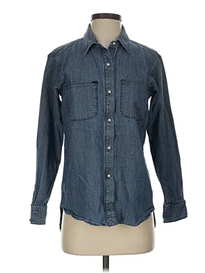 Pre-owned Madewell Long Sleeve Button Down Shirt In Blue