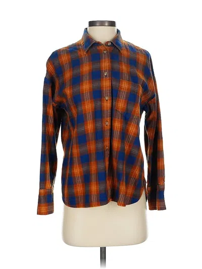 Pre-owned Madewell Long Sleeve Button Down Shirt In Brown