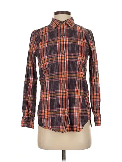 Pre-owned Madewell Long Sleeve Button Down Shirt In Brown