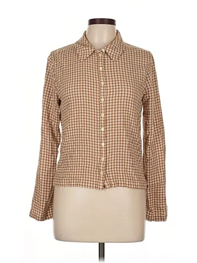 Pre-owned Madewell Long Sleeve Button Down Shirt In Brown