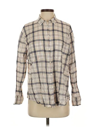 Pre-owned Madewell Long Sleeve Button Down Shirt In Brown
