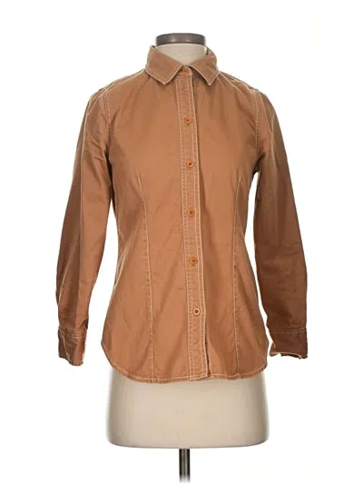 Pre-owned Madewell Long Sleeve Button Down Shirt In Brown