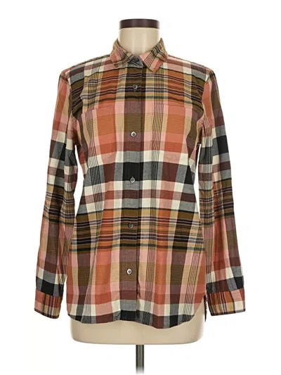 Pre-owned Madewell Long Sleeve Button Down Shirt In Brown