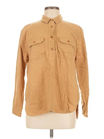 Pre-owned Madewell Long Sleeve Button Down Shirt In Brown