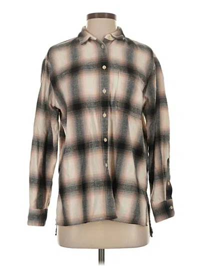 Pre-owned Madewell Long Sleeve Button Down Shirt In Brown