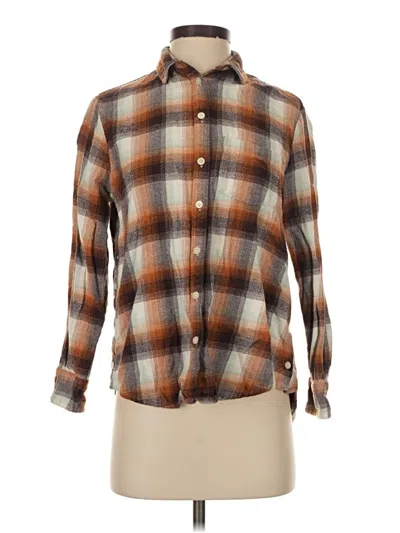 Pre-owned Madewell Long Sleeve Button Down Shirt In Brown