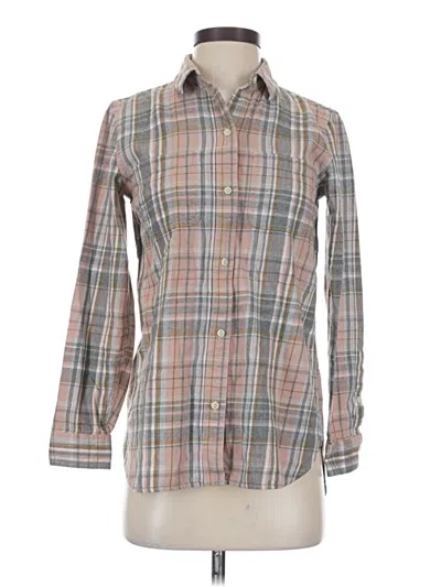 Pre-owned Madewell Long Sleeve Button Down Shirt In Brown