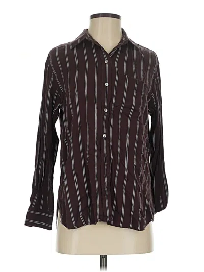 Pre-owned Madewell Long Sleeve Button Down Shirt In Brown